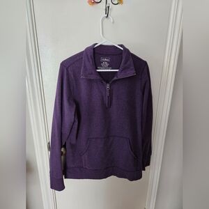 L.L.Bean Purple Quarter-Zip Pullover